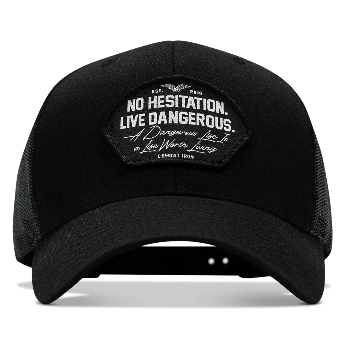 No Hesitation. Live Dangerous Patch Snapback Hat 2
