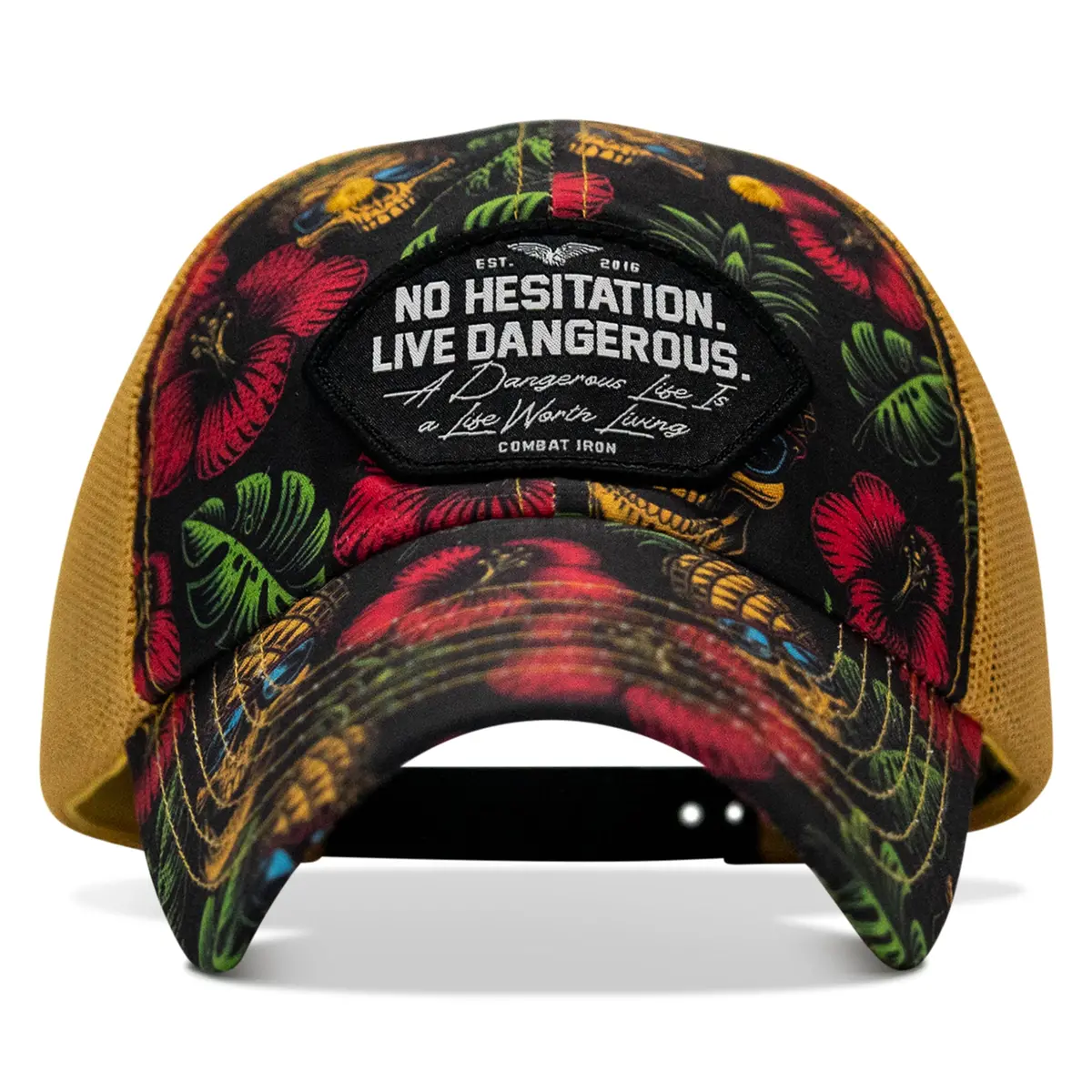No Hesitation. Live Dangerous Patch Tactical Ripstop Mesh Snapback Hat 5