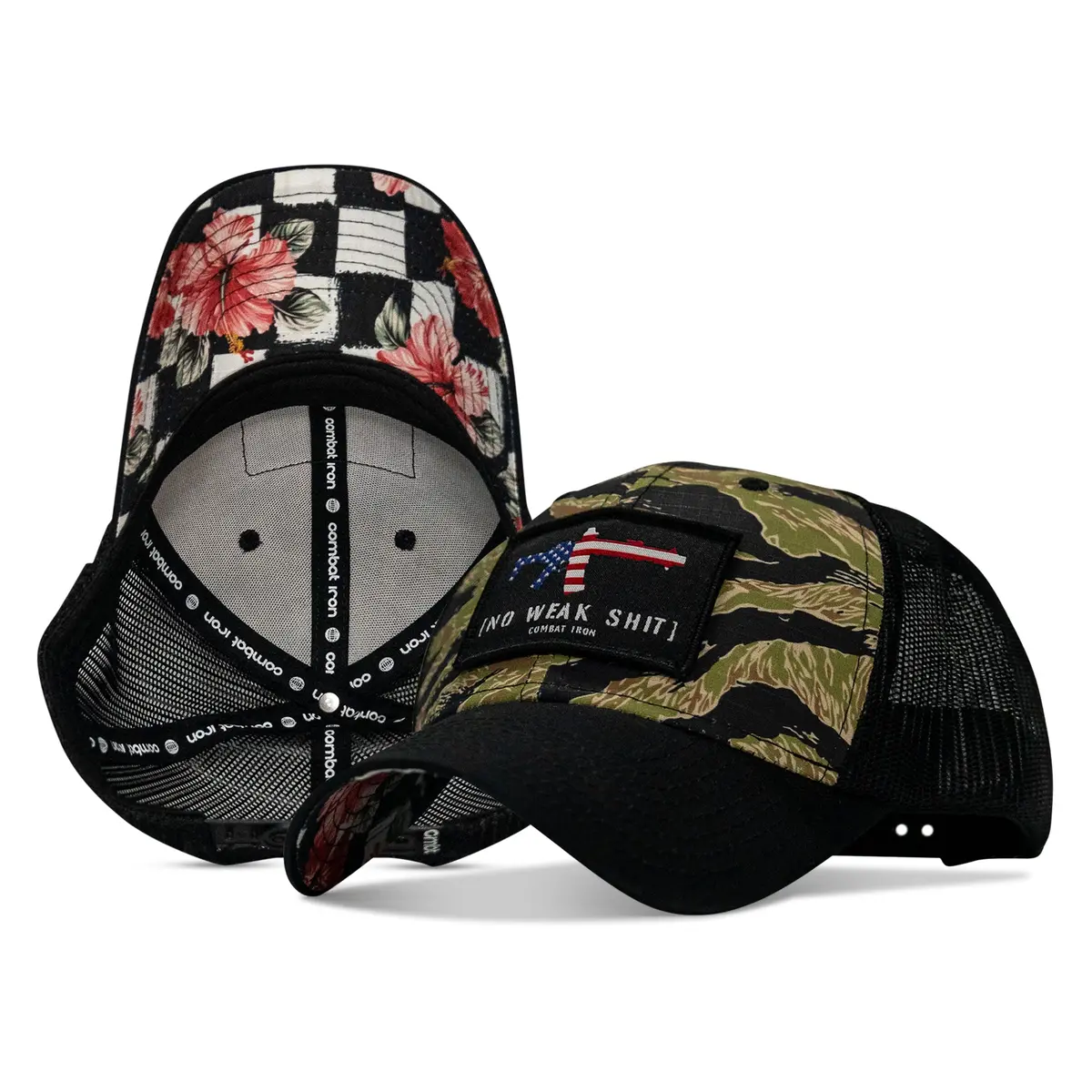No Weak Shit American Flag Rifle Patch Original Ripstop Snapback Hat 1