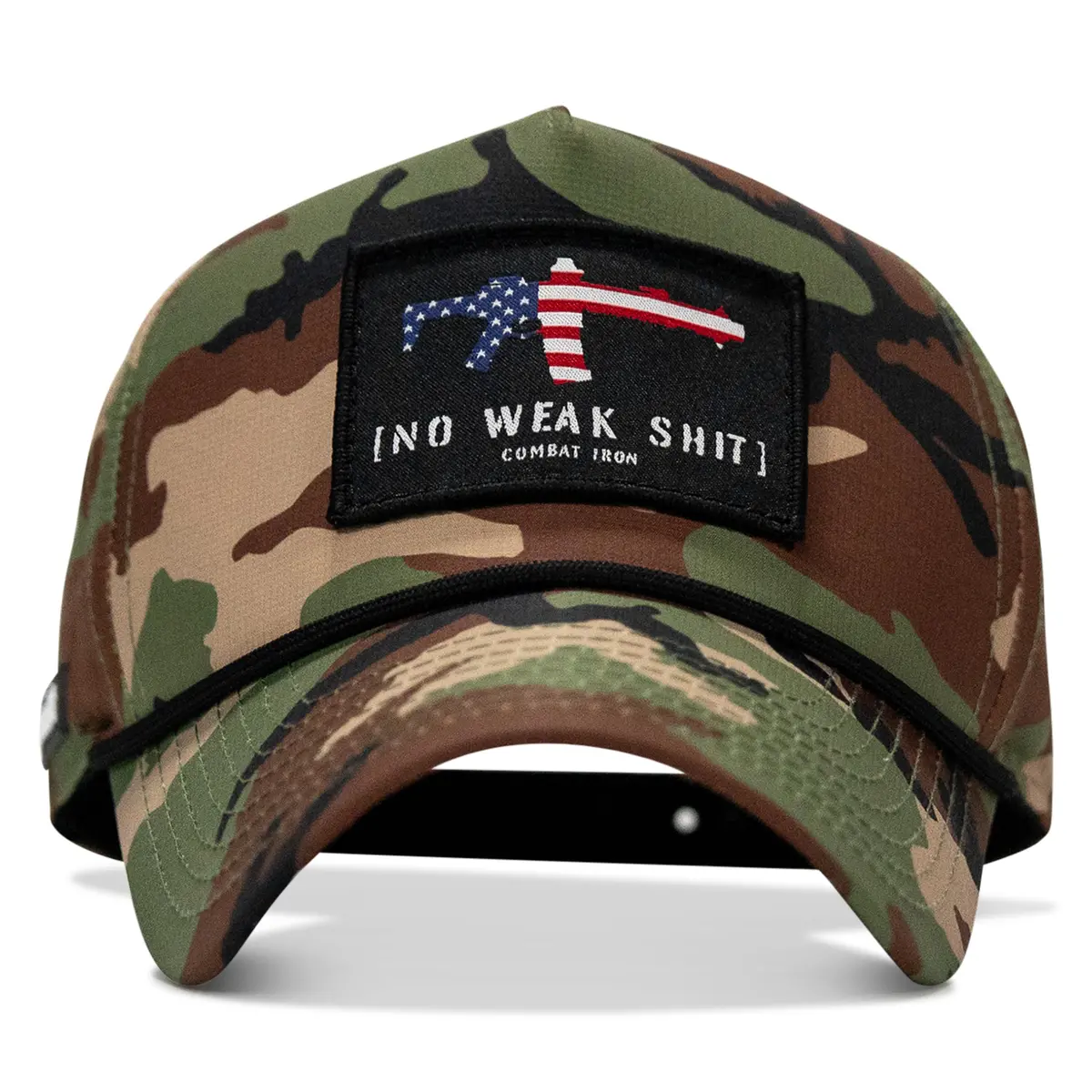 No Weak Shit American Flag Rifle Patch Waterproof Weekender Snapback 1