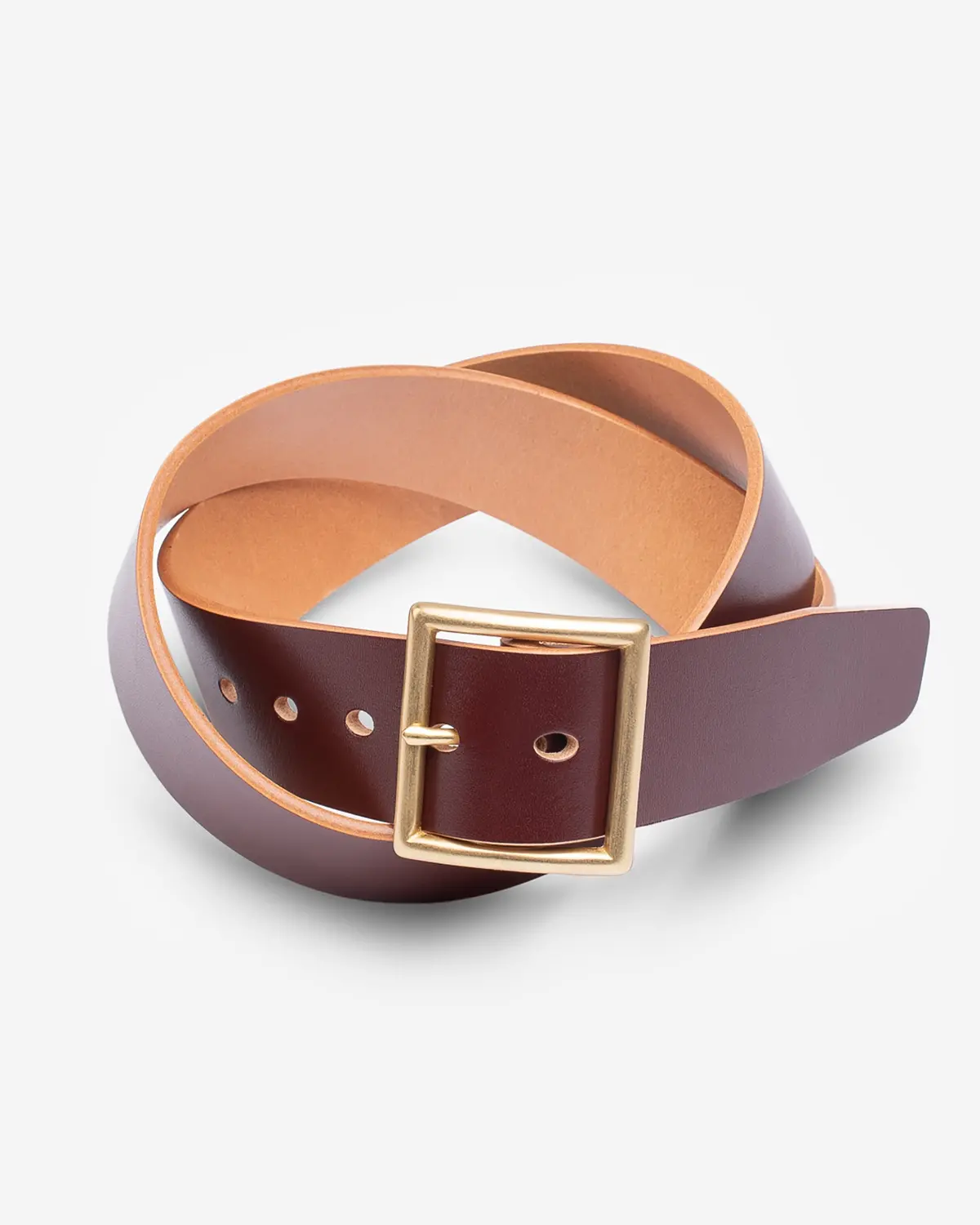 Ogl Vintage 1.75" Leather Belt - Hand-Dyed Brown 1