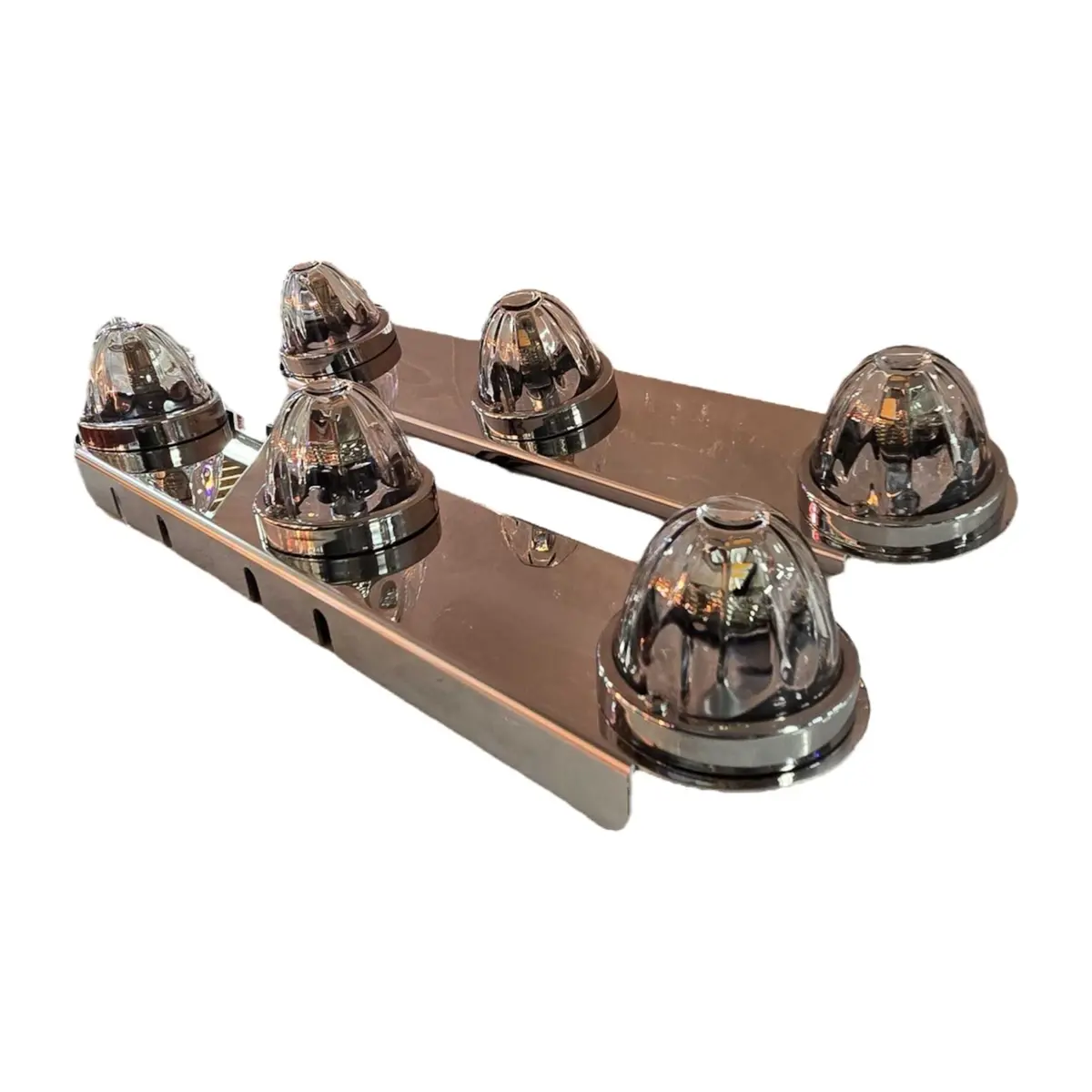 Ss-1711 Front Peterbilt Radius Style For 15" Air Cleaner W/(3) Holes (Sold In Pairs) (Lights Not Included) 1