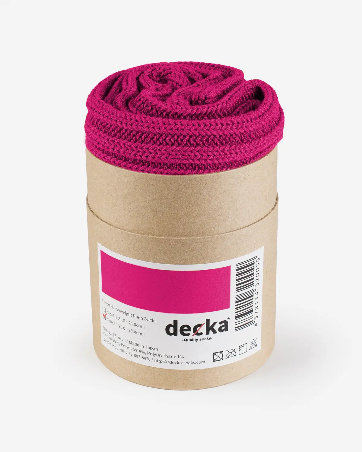 Decka Cased Heavyweight Plain Socks - Pink 1
