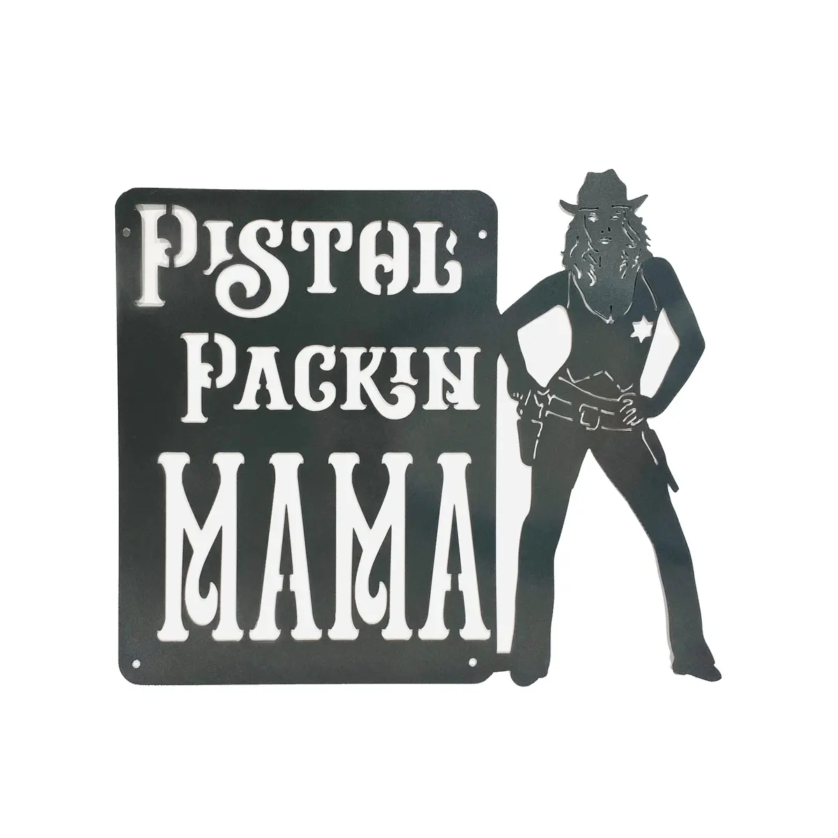 Pistol Packin Mama Metal Sign For Cowgirls 1