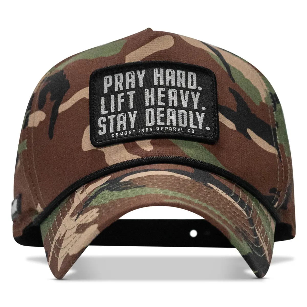 Pray Hard. Lift Heavy. Stay Deadly. Patch Waterproof Weekender Snapback 1