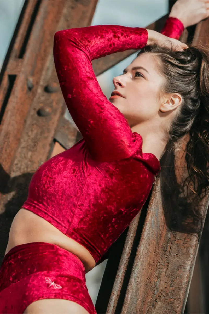 Dragonfly Pavi Crop Top - Velvet Red 1