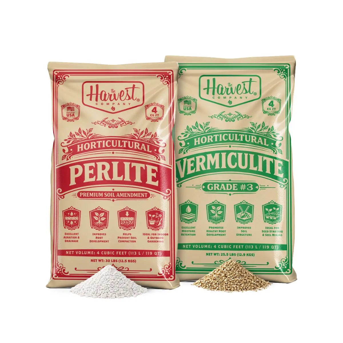 The Harvest Company Viagrow Perlite + Vermiculite 4 Cuft Bags - 2-Bag Combo Kit 1