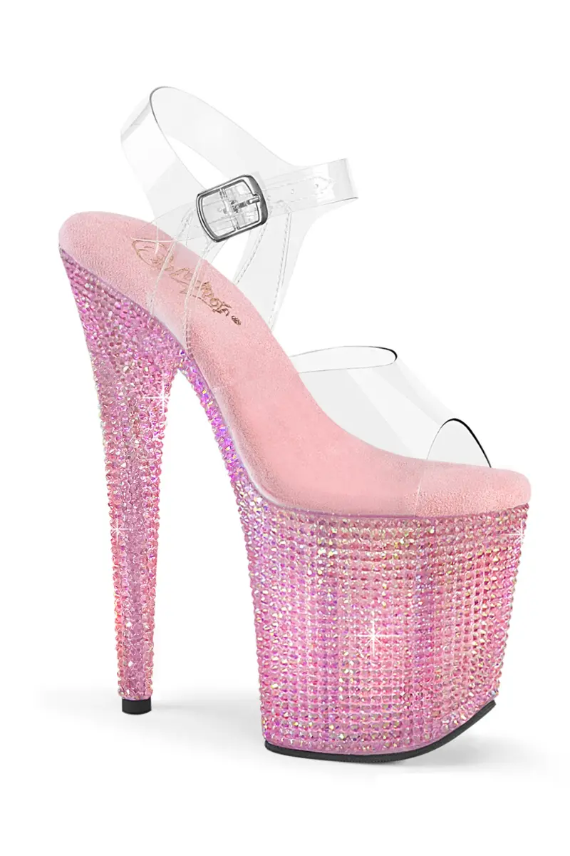 Pleaser Usa Bejewelled-808Rrs 8Inch Stilettos - Baby Pink 1