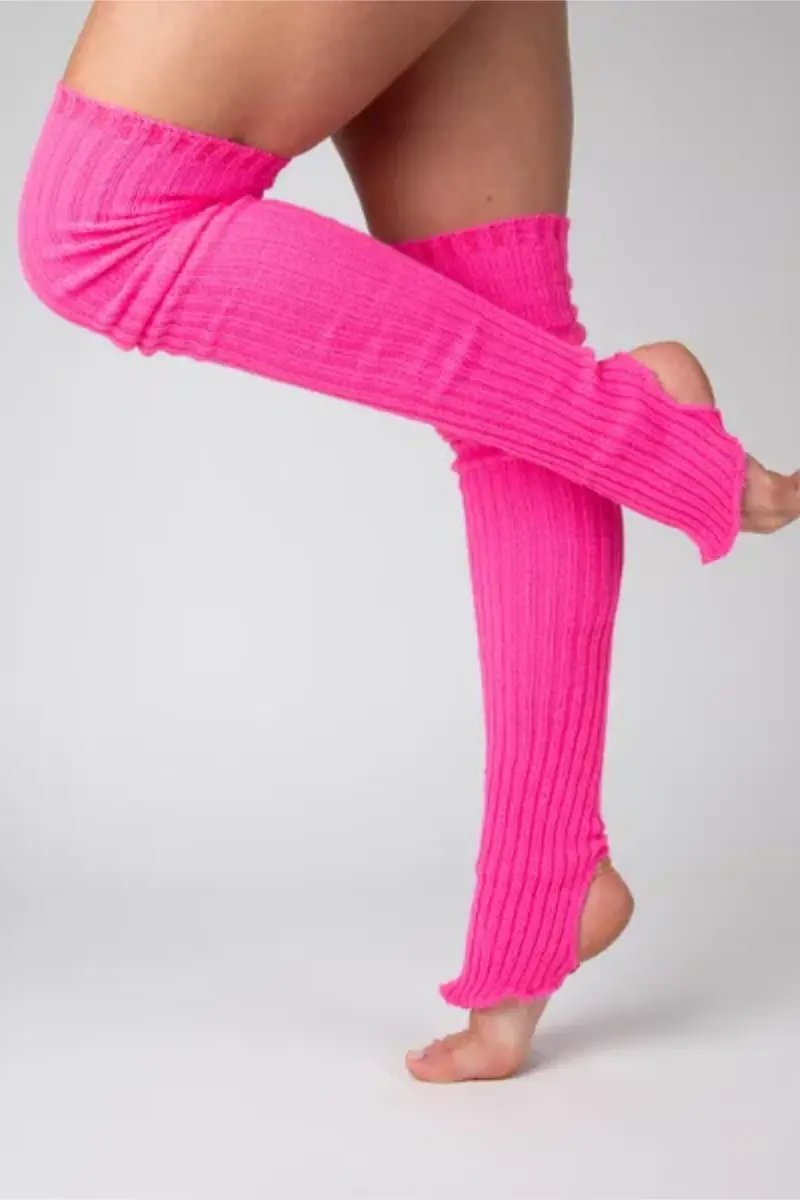 Pole Junkie Thigh High Legwarmers - Neon Pink 1