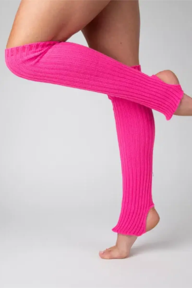Pole Junkie Knee High Stirrup Legwarmers - Neon Pink 1