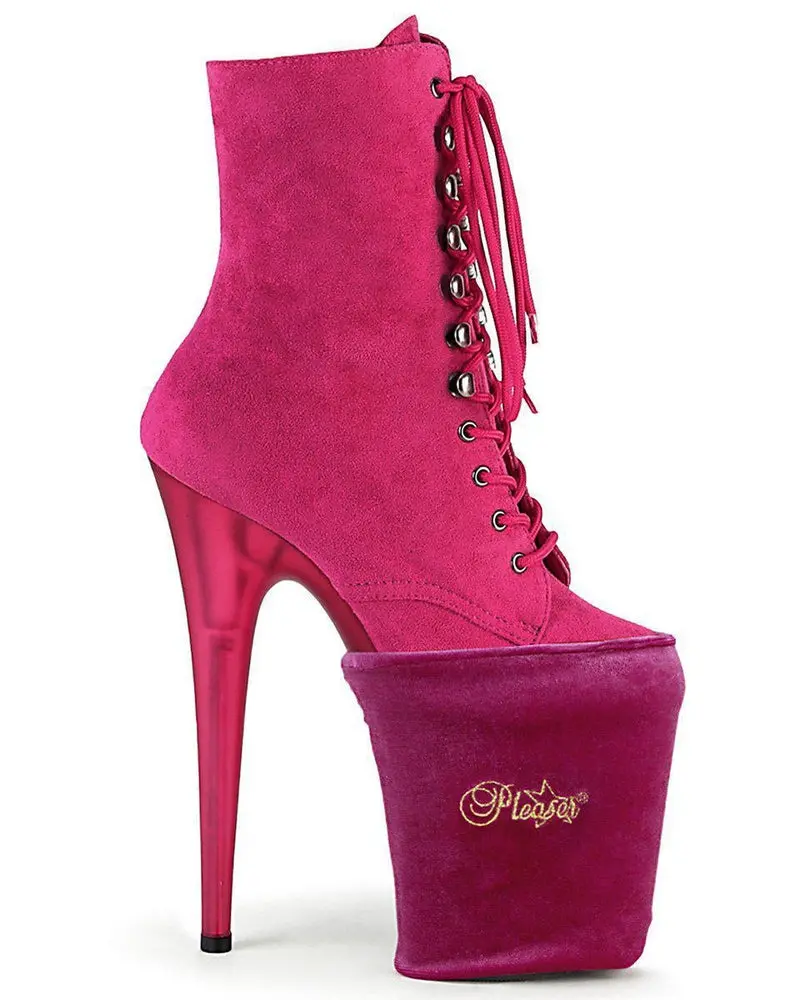 Pleaser Usa Shoe Protectors - Hot Pink Velvet 1