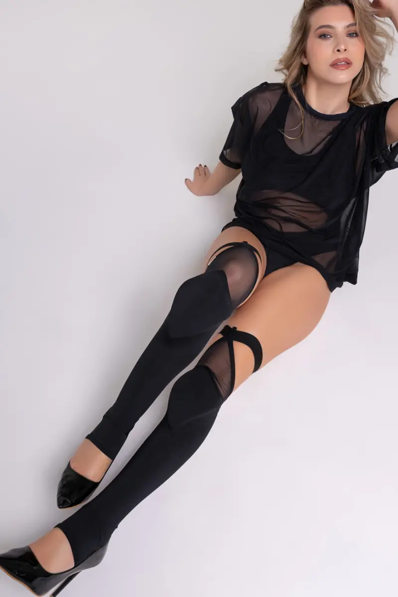 Paradise Chick Polecious Kneepad Socks - Black 1