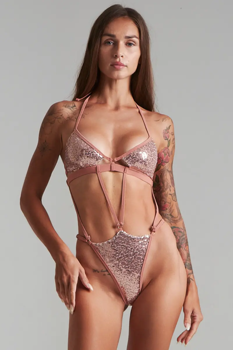 Harna Sparkling Bodysuit - Powder Pink 1