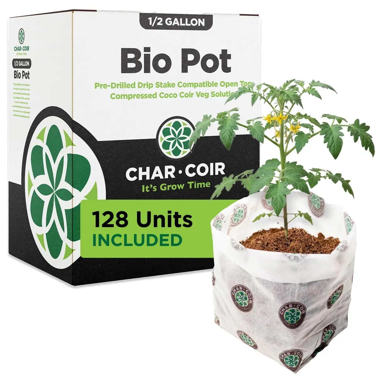 Char Coir - 1/2 Gallon Bio Pot 1