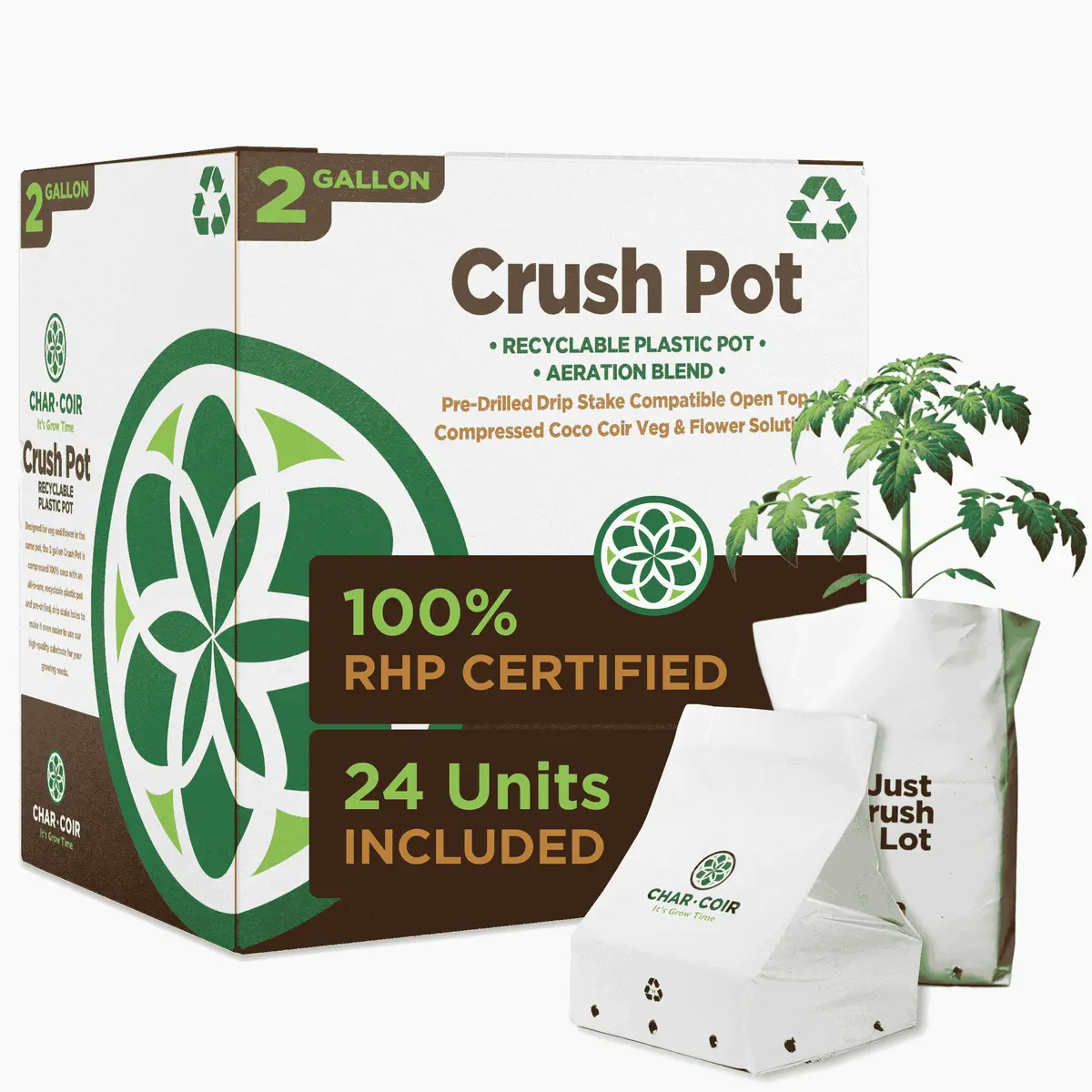 Char Coir - 2 Gallon Crush Pot 1