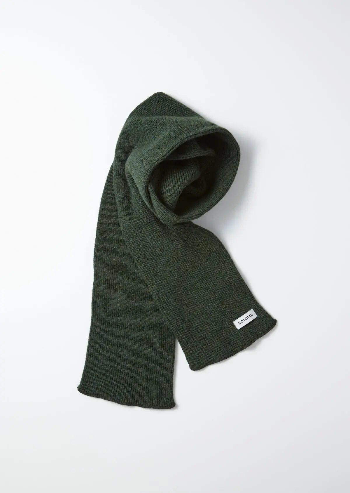 Rototo - Merino Lambswool Scarf - Dark Green 1