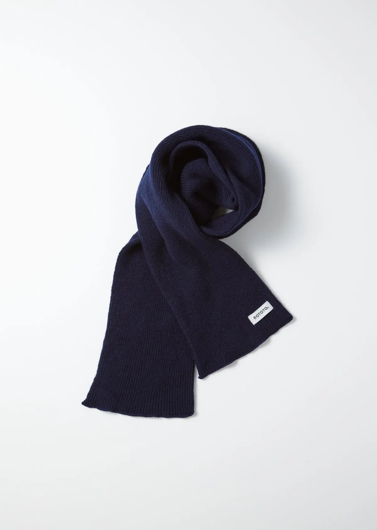 Rototo - Merino Lambswool Scarf - Navy Blue 1