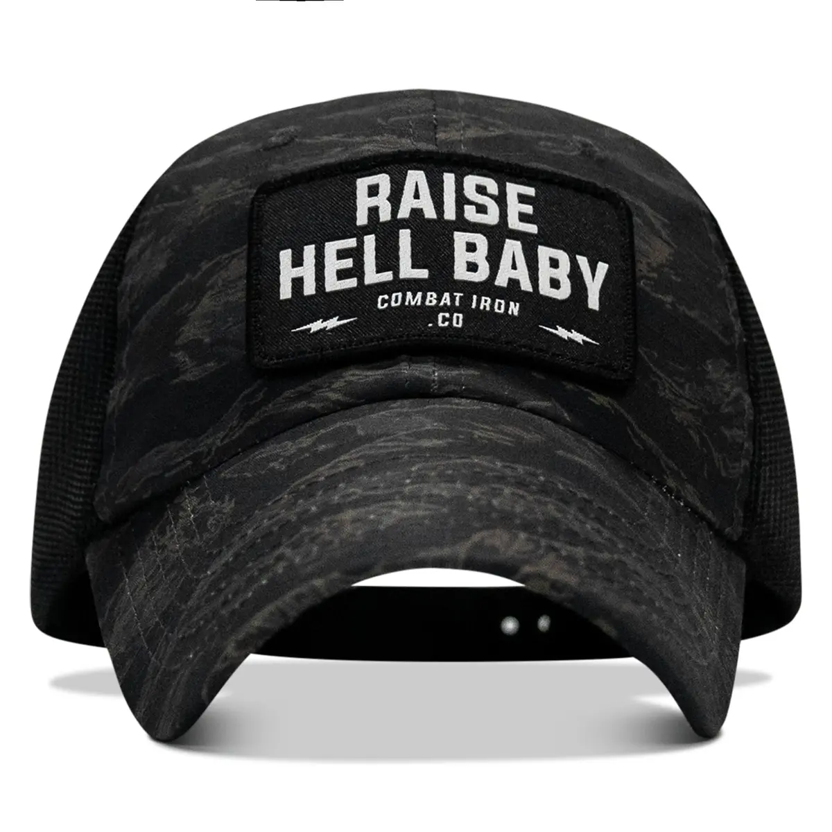 Raise Hell Baby Patch Tactical Ripstop Mesh Snapback Hat 1