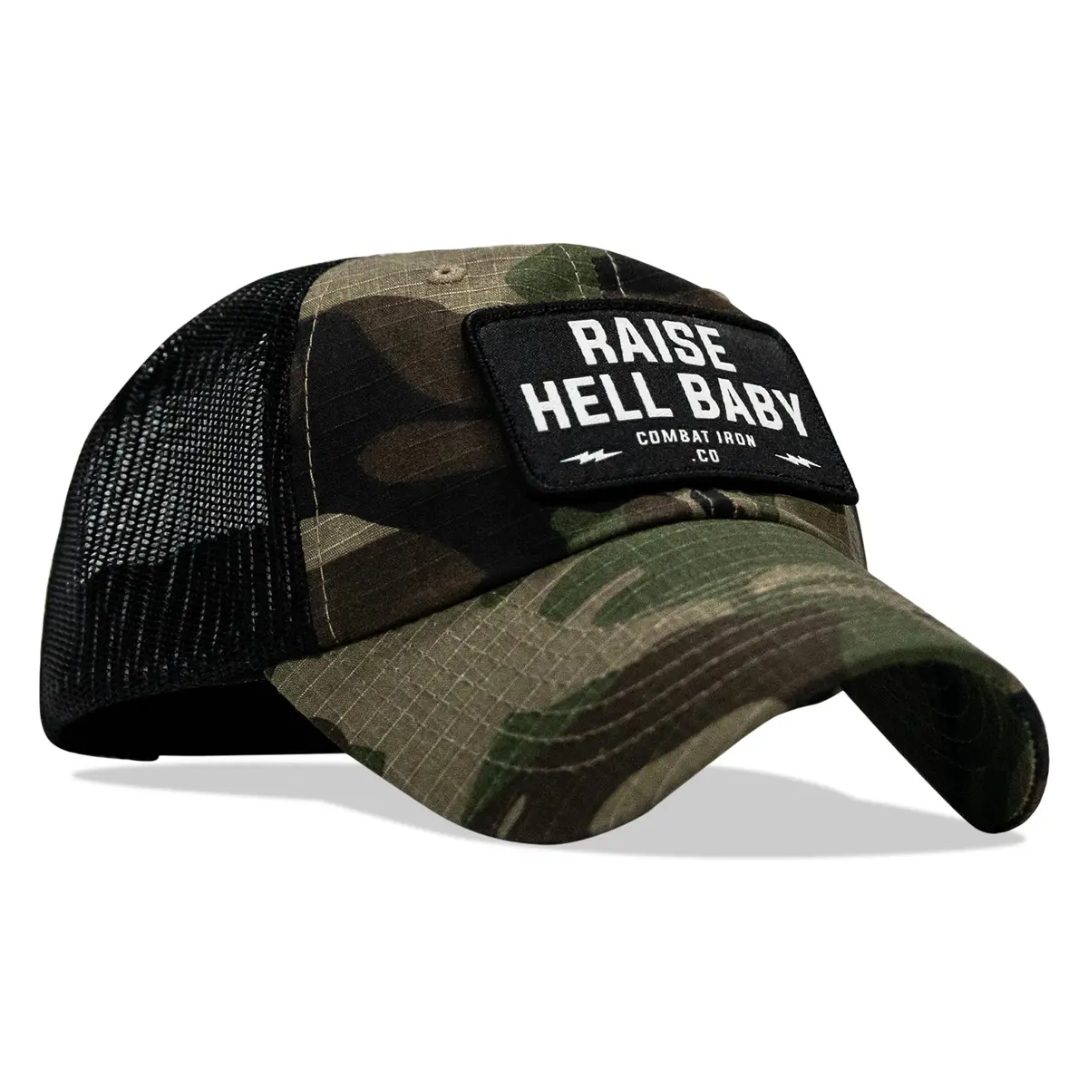 Raise Hell Baby Patch Tactical Ripstop Mesh Snapback Hat 3