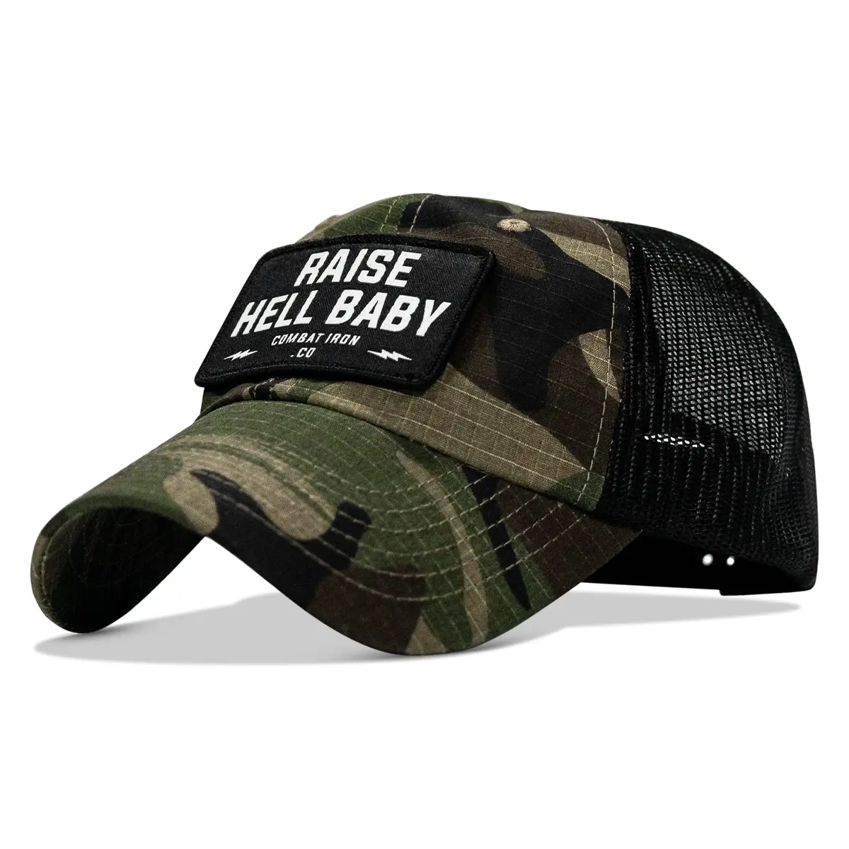 Raise Hell Baby Patch Tactical Ripstop Mesh Snapback Hat 2