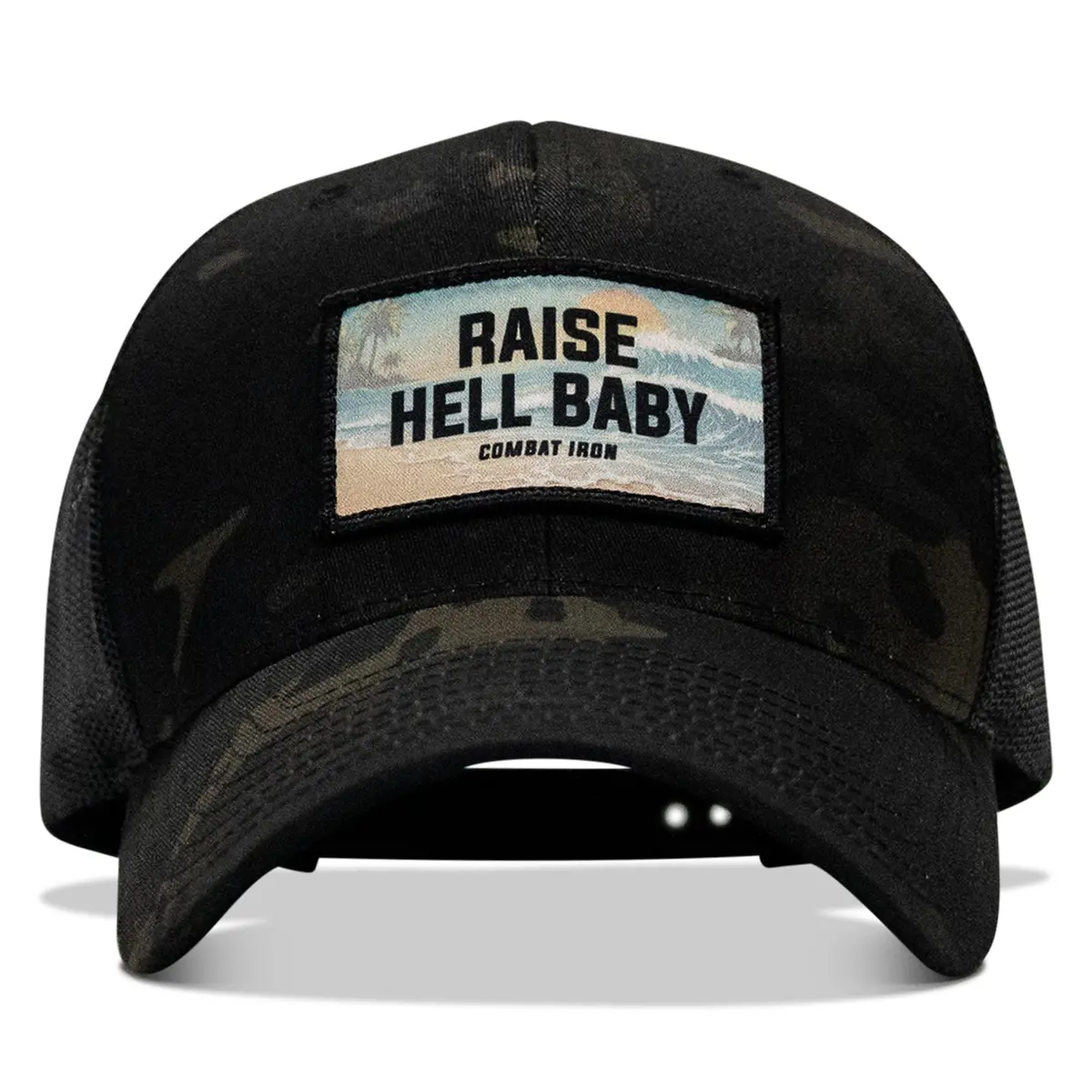 Raise Hell Baby Sunset Patch Snapback Hat 1