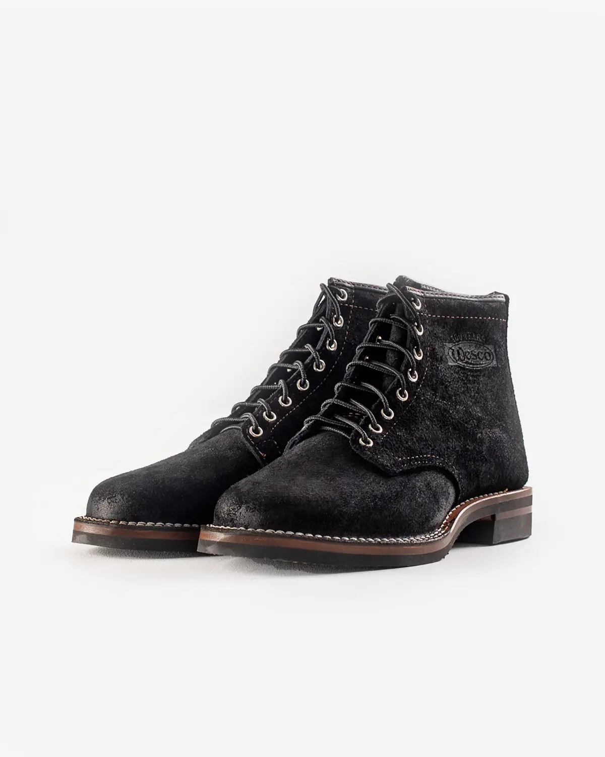 Iron Heart Int'l X Wesco® - 7" Rough-Out Boot - Black. The "Foot Patrol" 1