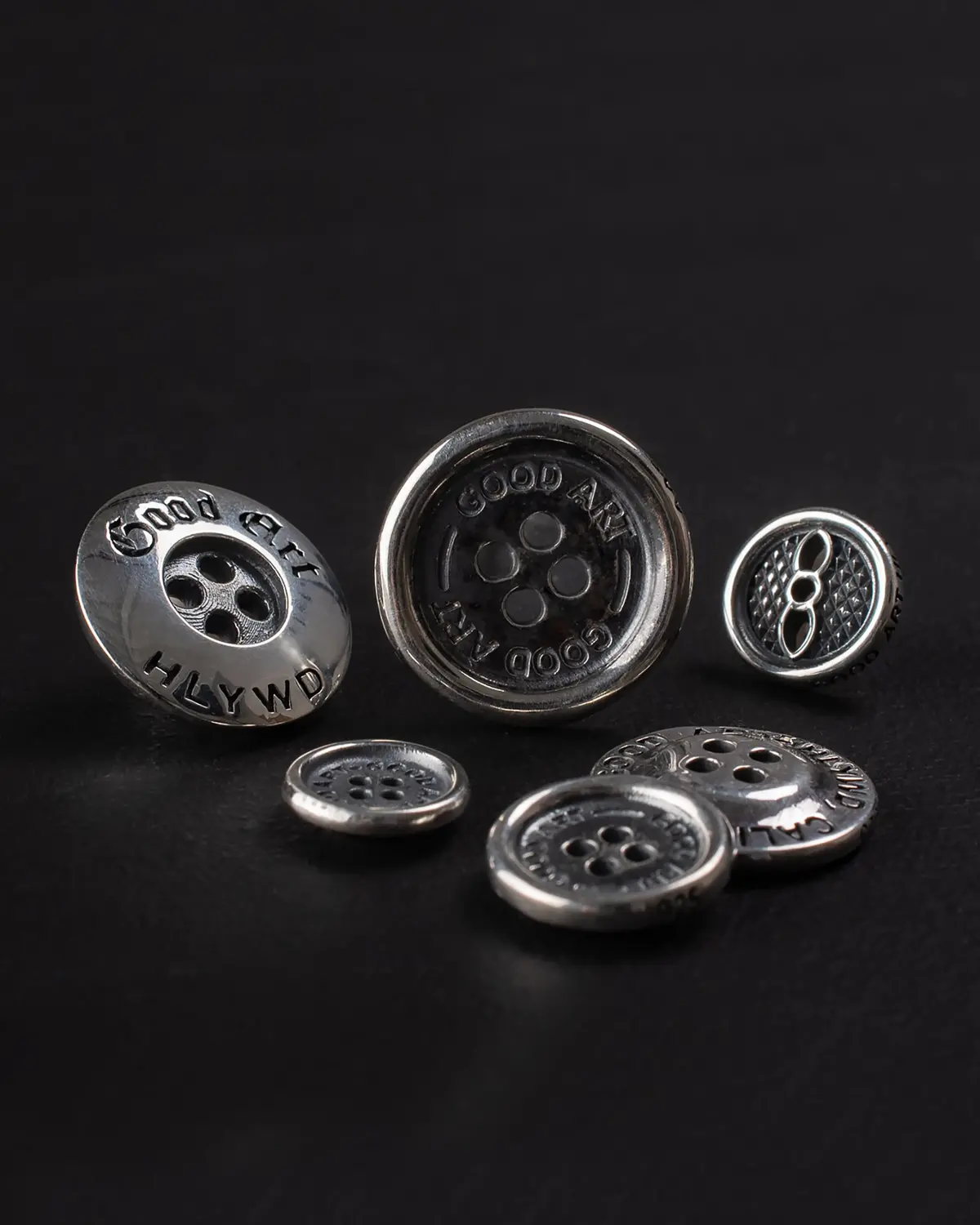 Good Art Hlywd Buttons (6 Styles) - Sterling Silver 1