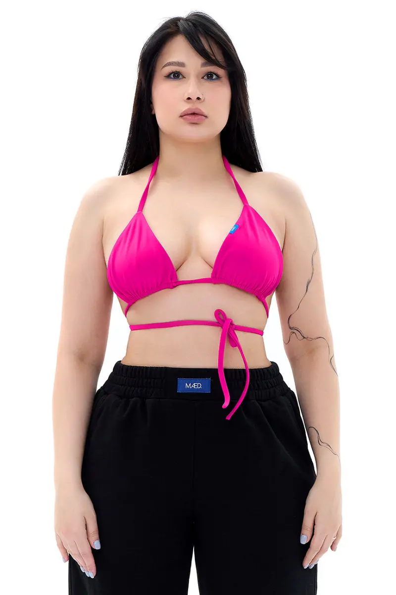 Mæd Bikini Top - Matte Pink 1