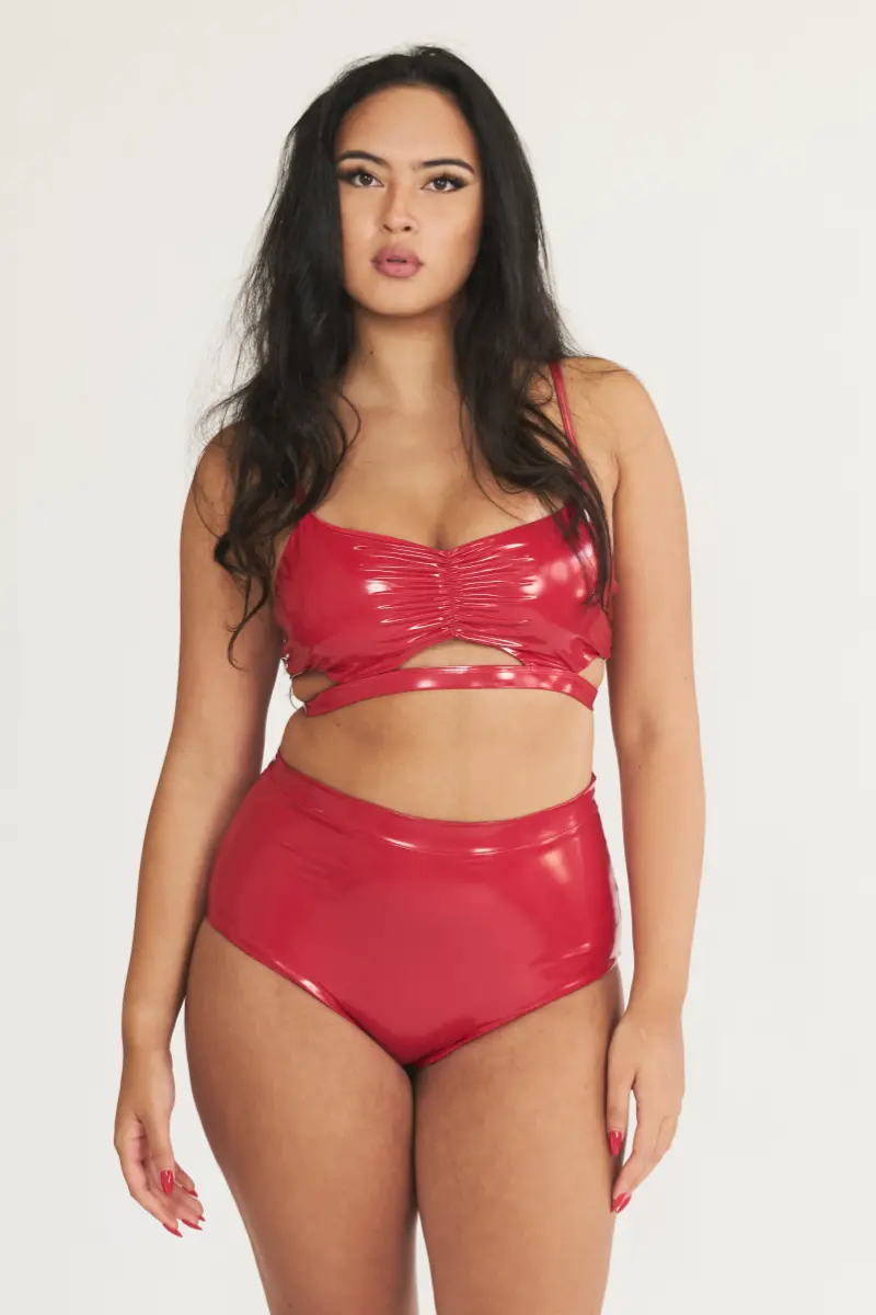 Lunalae Paige Cut Out Top - Red Pu 1