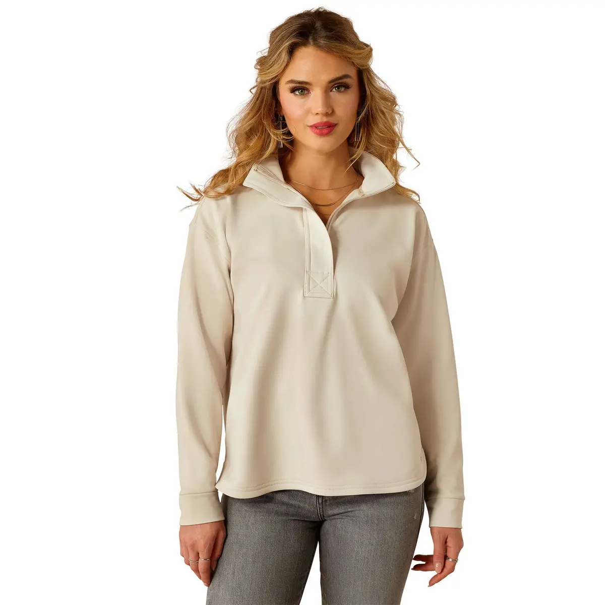 Ariat Breeze Logo 1/2 Zip Sweatshirt For Women At Bourbon Cowgirl 1
