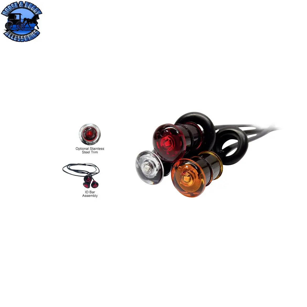 Tn-S34-Aa2b-1 ¾'' Amber/Amber Mini Dual Function Side Marker Light W/ Bullet Plugs 1