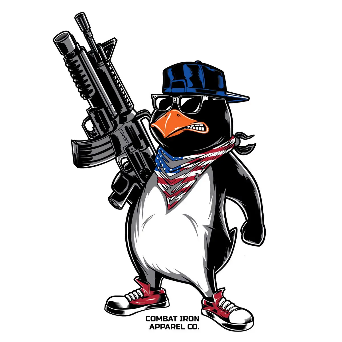 Patriotic Penguin Decal 1