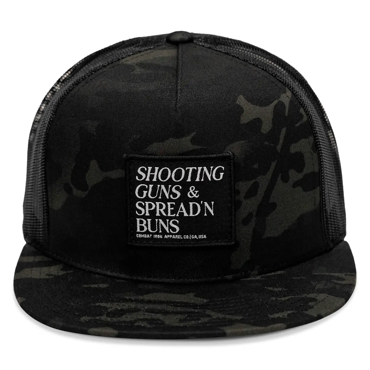 Shooting Guns & Spreadin' Buns Patch Flatbill Hat 2
