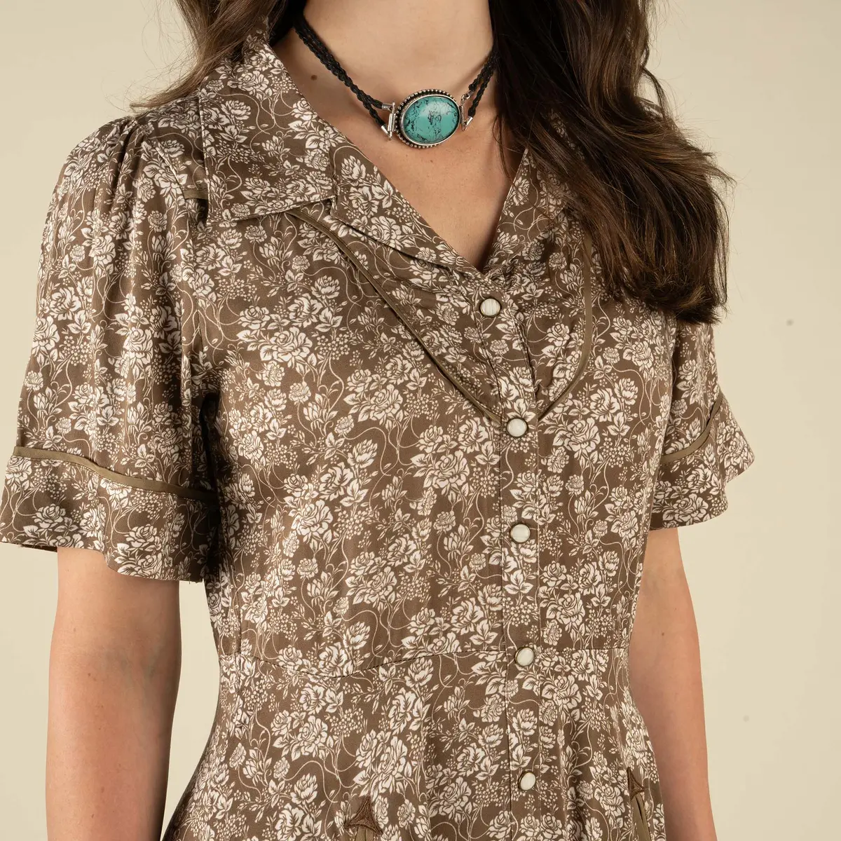 La Dahlia Women's Dress In Parlour Rose Taupe By Sendero 4