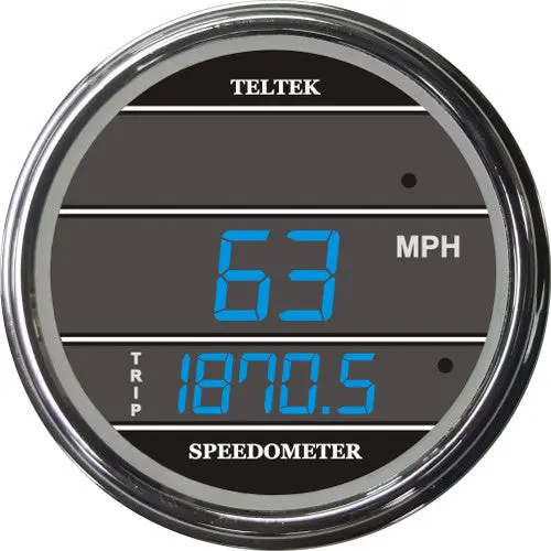 #259 Speedometer Chrome Bezel; Blue Display (For Pete) 1