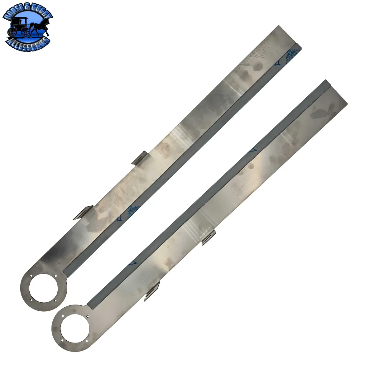 #Ss-1729 Rear Kenworth - Rounded End Style Bracket For 15" Air Cleaner Bracket - (1) Wm Light Hole (Sold In Pairs) 1