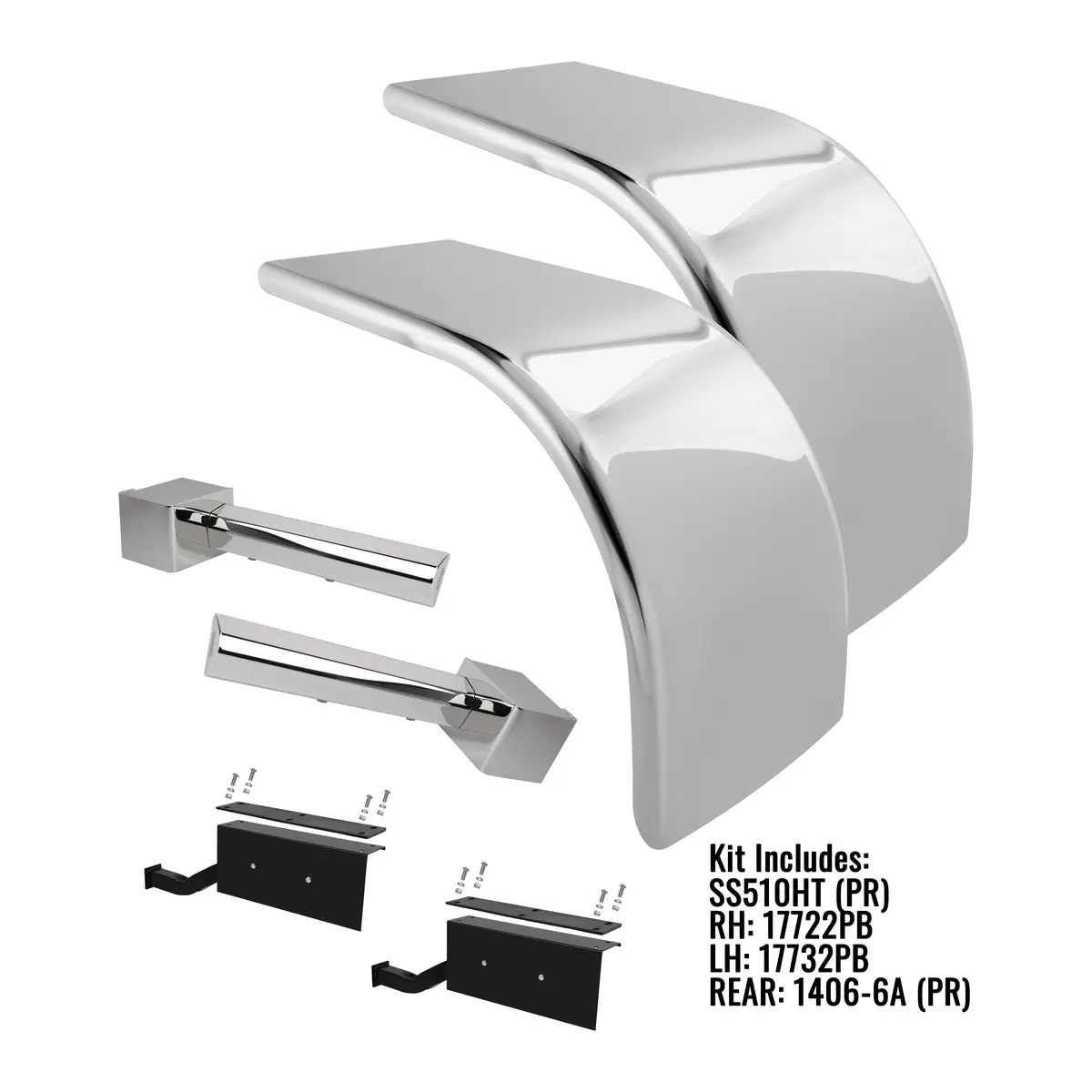 H-Ss510-2Dl Ultra Low Rider 1/2 Fender W / 2Dl Blind Mount Brakets & 1406-6A 80'' [Sold By The Pair] 1