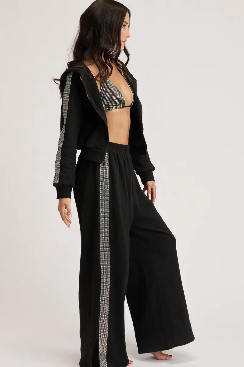 Lunalae Sabrina Diamante Track Pants - Black 1