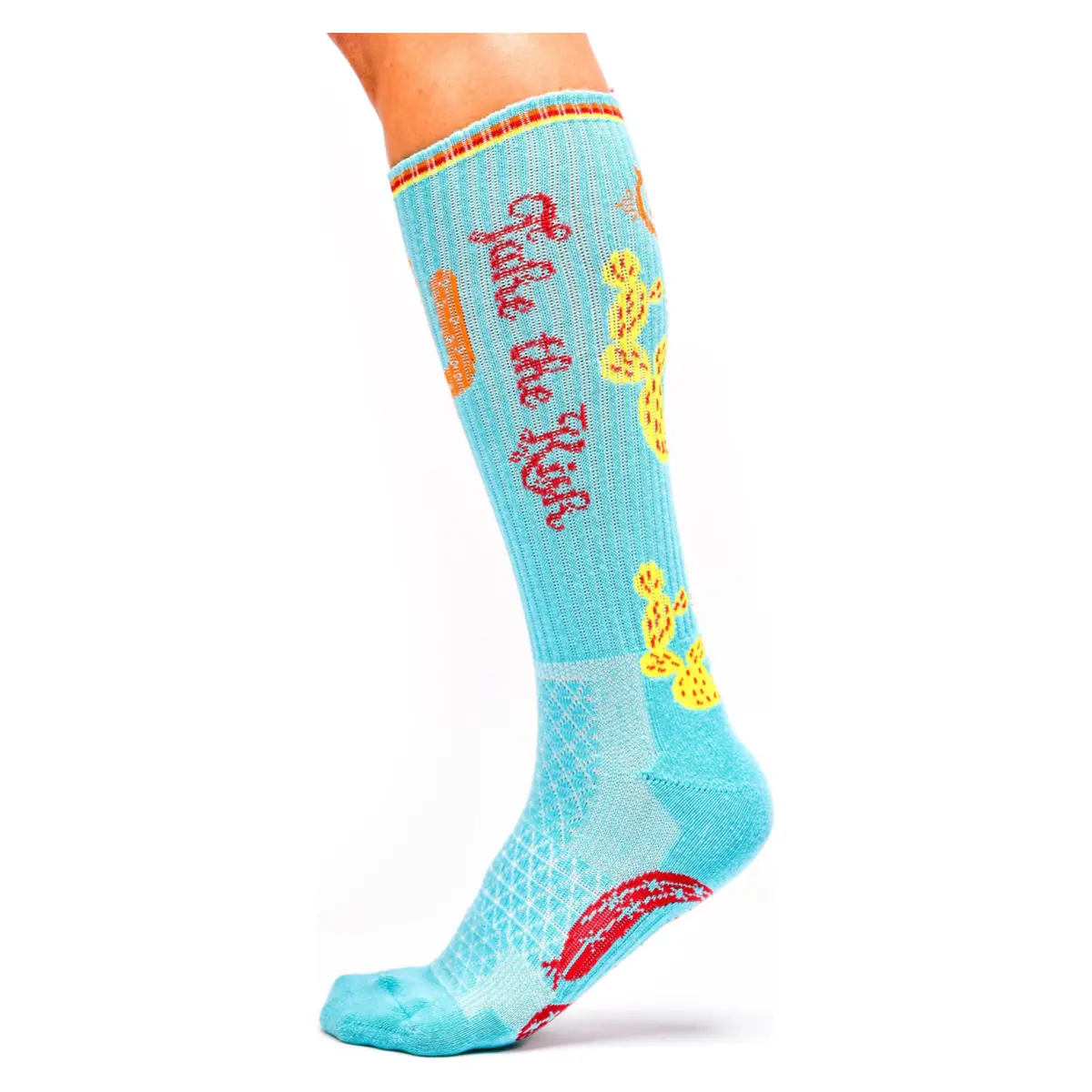 Take The Risk Turquoise Performance Boot Socks 1
