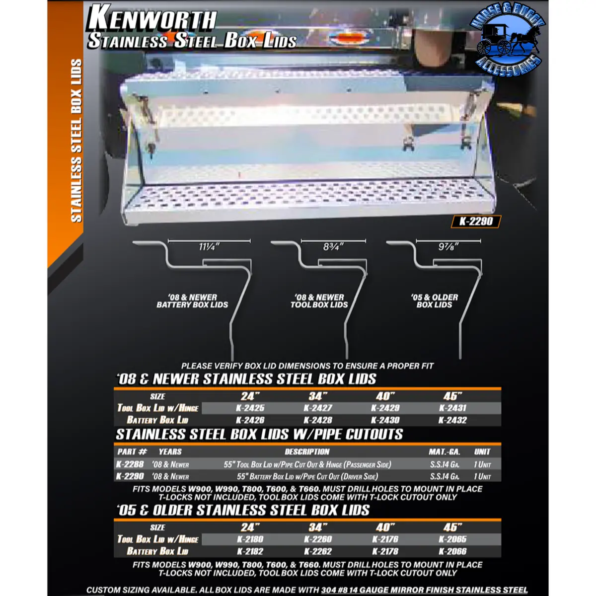 Ata-K-2260 34'' Toolbox Cover Lid W/Hinge 1