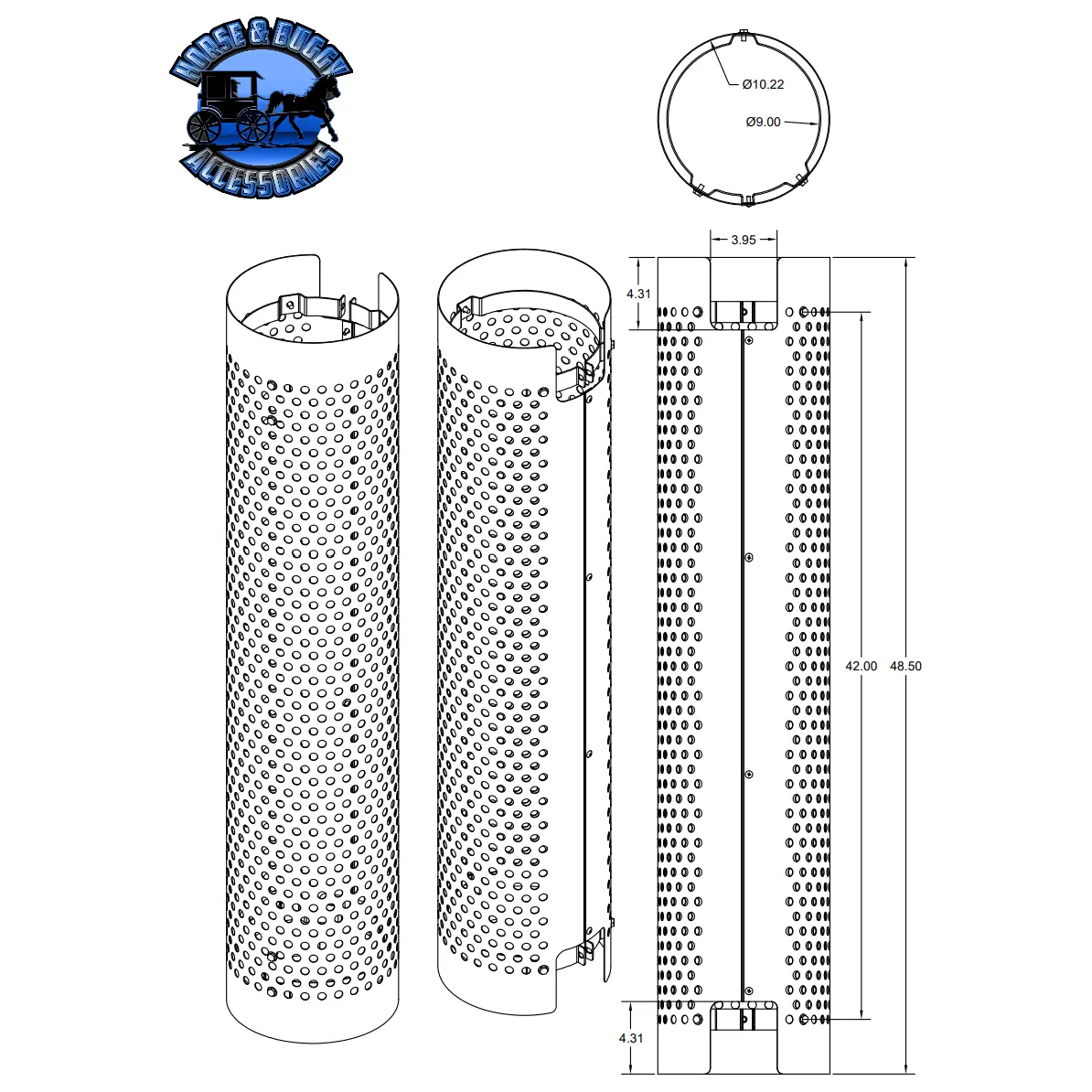 Hs-11D-.5Hr-48.8L-Ss Set Of 360 Round Hole Heat Shields 1