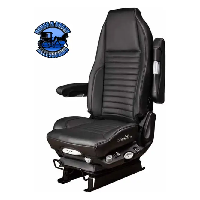 Af-110031Le14 Black Genuine High Back Leather Air Seat With Standard Base & Dual Arm Rest, By Graymag 29-1920001 1