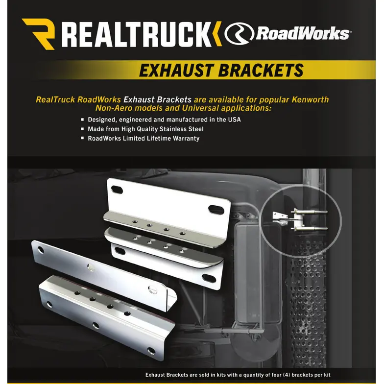 #Rw-43100 Kenworth Non Aero (Older Kw 4 Bolt Mudflap Style) Exhaust Brackets 1