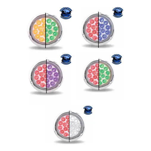 4" Round Trux Dual Revolution Leds Flange Mount  (Choose Style And Color) 1