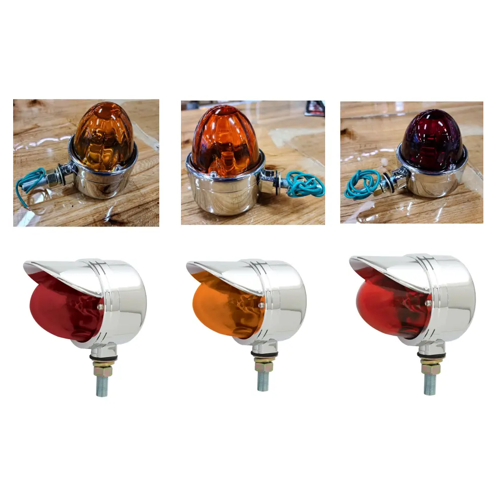 Single Face Chrome Die Cast Auxiliary Light With Glass Lens (Choose Color) 1