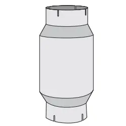 #87Bc-500-145 Exhaust 5"-5" Free Flow Resonator/Muffler (10'' Length; 9'' Dia.) 1