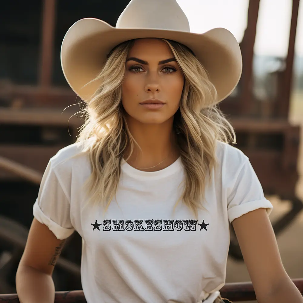 Smokeshow Graphic Tee Shirt For Country Girls- Bourbon Cowgirl 1