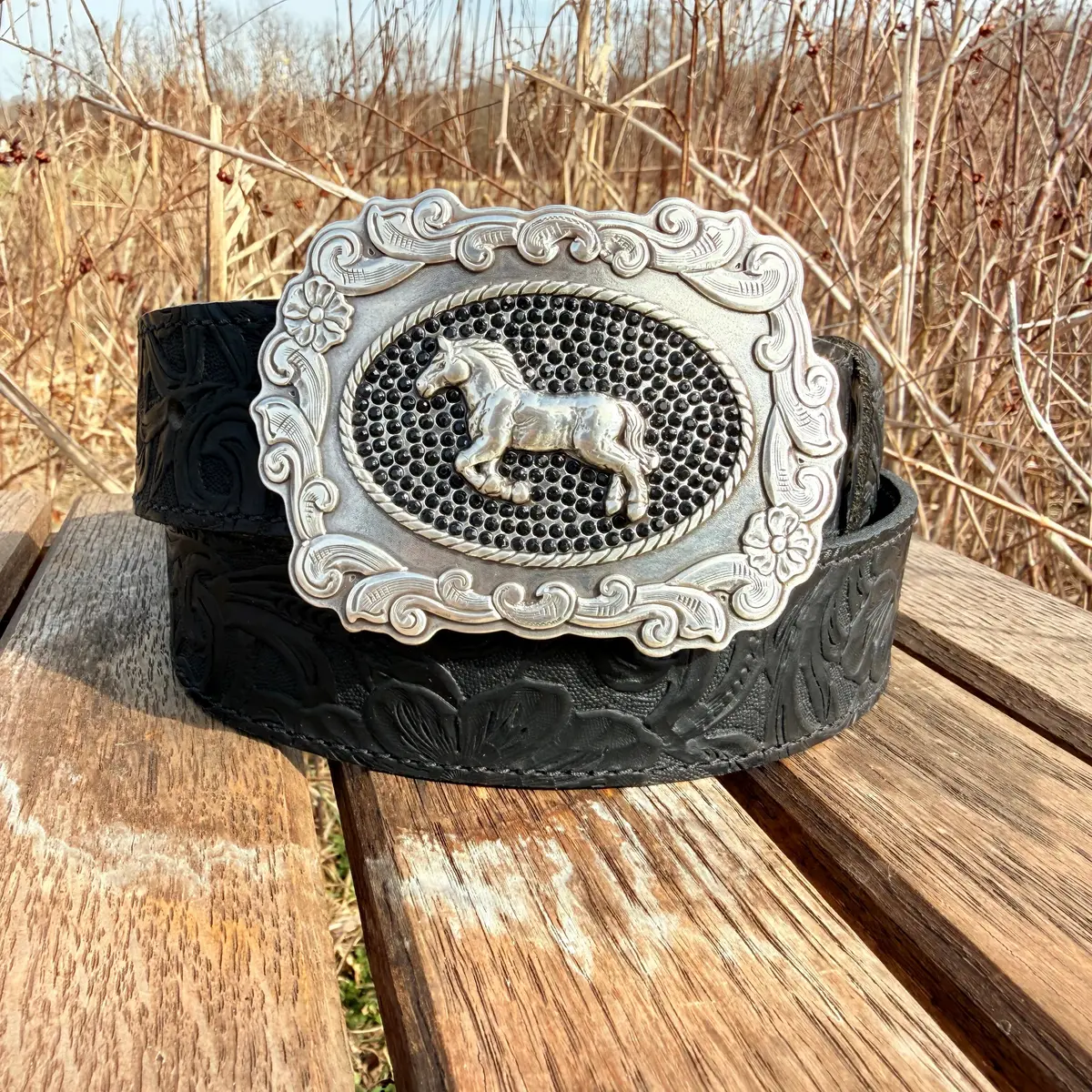 The Stable Belle Women's Leather Belt In Black 1