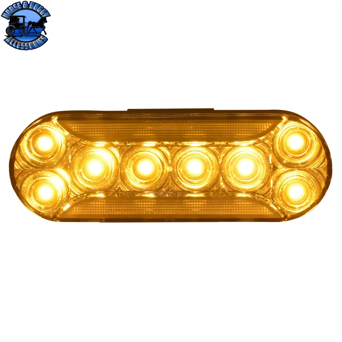 6" Oval Grommet Amber Flasher Diffuse Reverse W Am 1