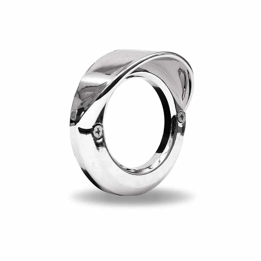 #Tbez-2Ch2 2″ Screw On Round Bezel With Visor – Chrome Abs Plastic 1